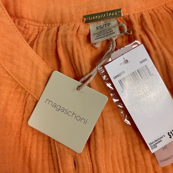 Magaschoni 100% Organic Cotton Mandarin CollarDress XS MSRP $178 - Picture 7 of 10